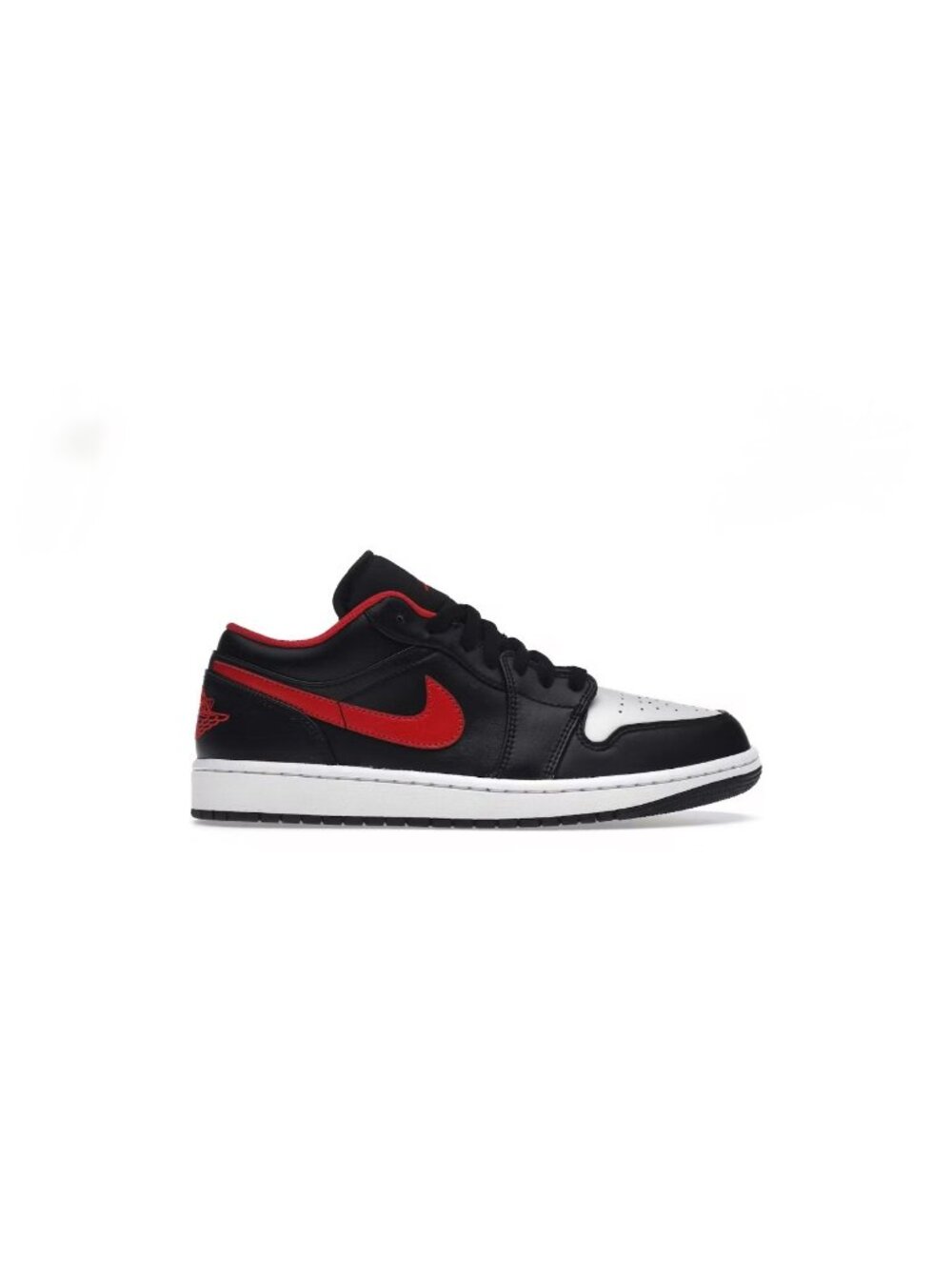 Jordan 1 Low Black Fire Red White Toe Size 10.5- 553558-063